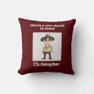 Cute "new sheriff in town" personalized cushion
