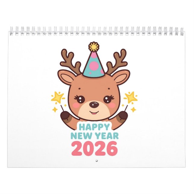 cute new year 2026 wall calendar (Cover)