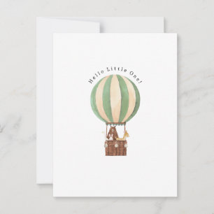Cute Newborn Baby Hello Little One Air Balloon. Postcard
