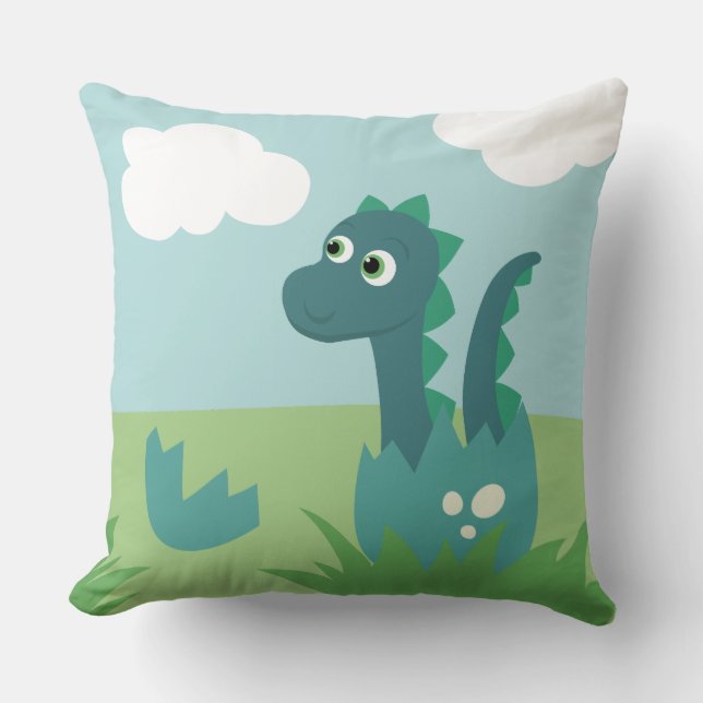 Cute newborn dinosaur boy nursery cushion (Front)