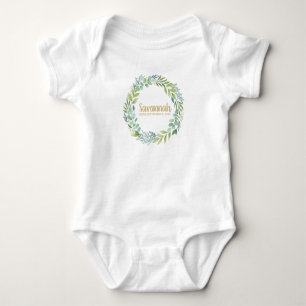 Cute Newborn Infant Baby Eucalyptus Wreath Baby Bodysuit