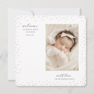 Cute Newborn Sleeping Baby Photo  Announcement