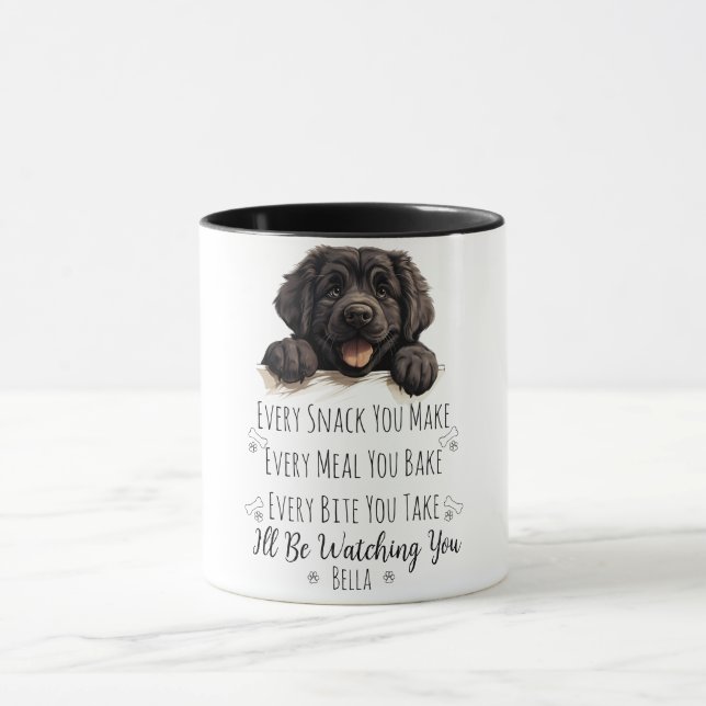 Cute Newfoundland Dog Funny Custom Mug (Center)