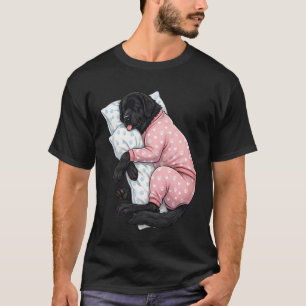 Cute Newfoundland Dog Sleeping in Pyjamas Bedtime T-Shirt
