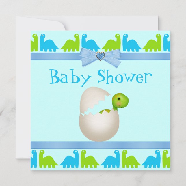 Cute Newly Hatched Baby Dinosaur Baby Shower Invitation (Front)