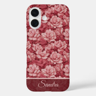 Cute Newlywed Gift Gardenias Name iPhone 16 Case