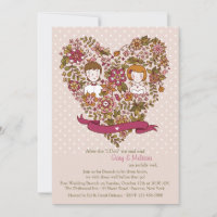 Cute Newlyweds Post Wedding Brunch Invitation