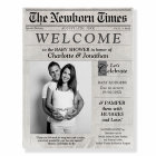 Cute Newspaper Photo Baby Shower Welcome Sign