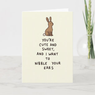 Cute Nibble Ears Love Note Card