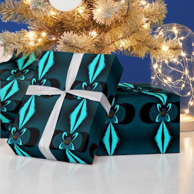 Cute nice and lovely Blue Shield Amazing Design Wrapping Paper (Holidays)