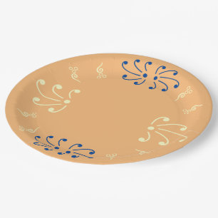 Cute Nice & Lovely Fancy Flora Text Pattern Design Paper Plate