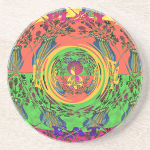 Cute Nice & Lovely Floral Motif Art Print Design Coaster