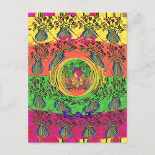Cute Nice & Lovely Floral Motif Art Print Design Postcard