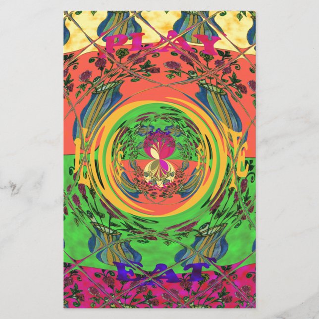 Cute Nice & Lovely Floral Motif Art Print Design Stationery (Front)