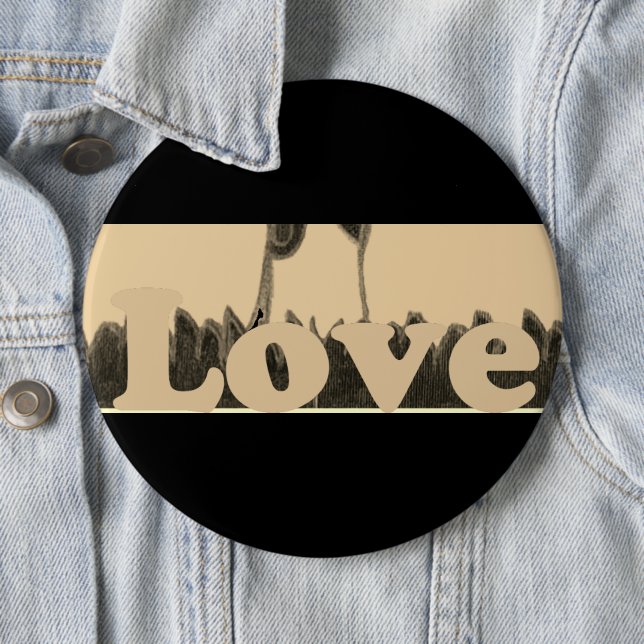 Cute Nice & Lovely I love  6 Cm Round Badge (In Situ)