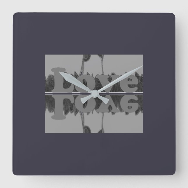 Cute Nice & Lovely  love compassion art design  Square Wall Clock (Front)