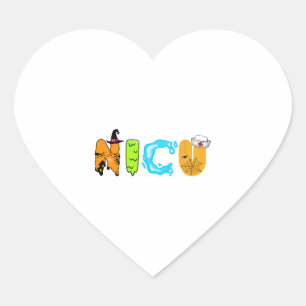 Cute NICU Halloween design Heart Sticker