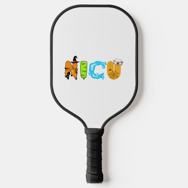Cute NICU Halloween design Pickleball Paddle (Front)