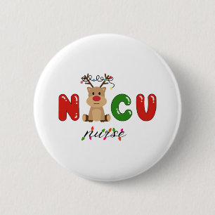 Cute NICU nurse Christmas design 6 Cm Round Badge