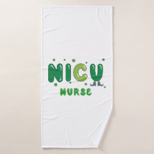 Cute NICU nurse St. Patrick's design Bath Towel