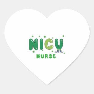 Cute NICU nurse St. Patrick's design Heart Sticker