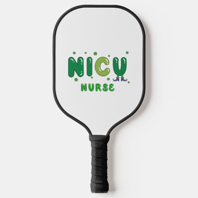 Cute NICU nurse St. Patrick's design Pickleball Paddle (Front)