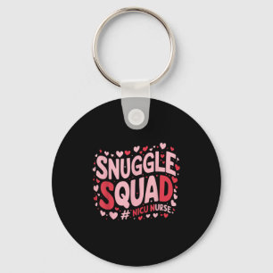 Cute Nicu Nurse Valentines Day Snuggle Squad Neona Key Ring