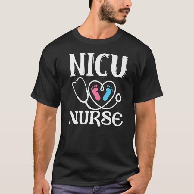 Cute NICU Nurse Womens RN ICU Nursing Student Neon T-Shirt (Front)