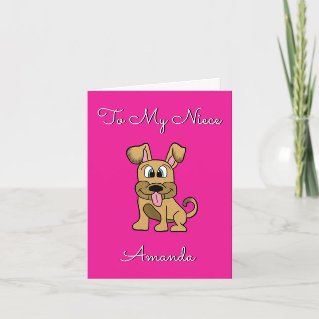 Cute Niece Birthday Card - Funny Dog (Front)