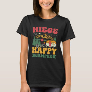 Cute Niece Of The Happy Camper Groovy Camping Trip T-Shirt