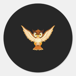 Cute night owl lover gift for men women kids mum classic round sticker