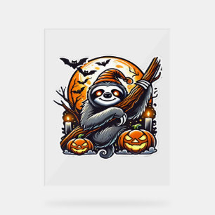 Cute Night Sloth Halloween Classic T-Shirt Acrylic Sign