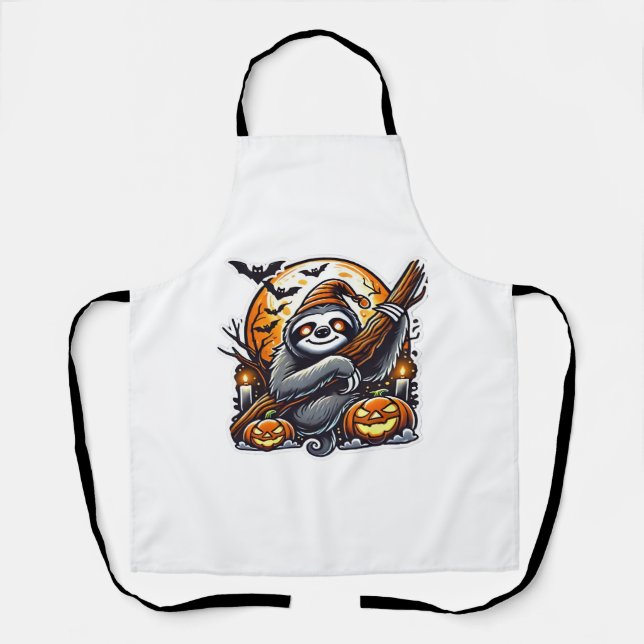 Cute Night Sloth Halloween Classic T-Shirt Apron (Front)
