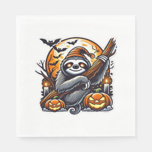 Cute Night Sloth Halloween Classic T-Shirt Napkin