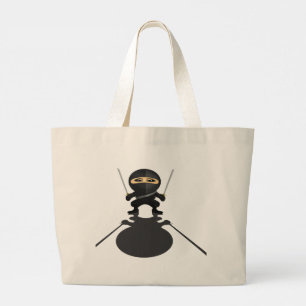 Cute Ninja Boy Anime Warrior Twin Katana Jumbo Large Tote Bag