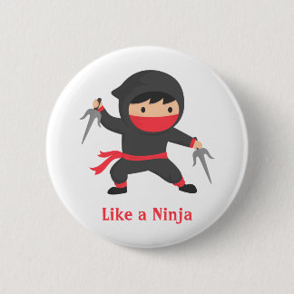 Cute Ninja Boy with Sai Weapons for Kids 6 Cm Round Badge