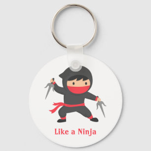 Cute Ninja Boy with Sai Weapons for Kids Key Ring