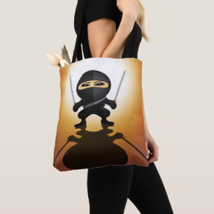 Cute Ninja Boy With Twin Katanas Anime Warrior Tote Bag