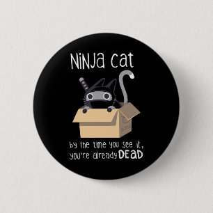 Cute Ninja Cat  6 Cm Round Badge