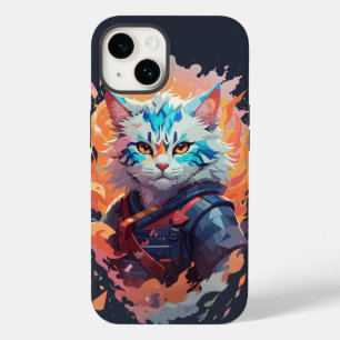 Cute Ninja Cat Warrior Design Case-Mate iPhone 14 Case