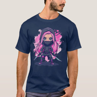 Cute Ninja Girl I Pastel Ninja gift T-Shirt