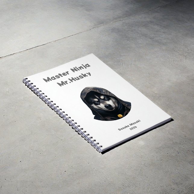 Cute Ninja Master Husky custom Notebook White  (Creator Uploaded)