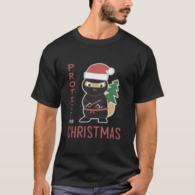 Cute Ninja Squirrel – Perfect Holiday Design T-Shirt (Front)