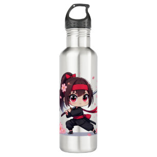 Cute ninja warrior blossom girl 710 ml water bottle