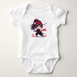 Cute ninja warrior blossom girl baby bodysuit