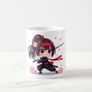 Cute ninja warrior blossom girl coffee mug