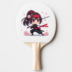 Cute ninja warrior blossom girl ping pong paddle