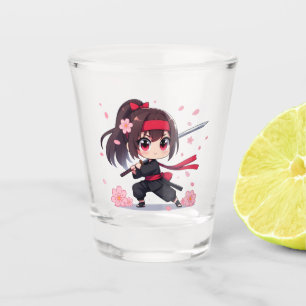 Cute ninja warrior blossom girl shot glass