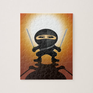 Cute Ninja Warrior Boy Anime Style Kids Jigsaw Puzzle
