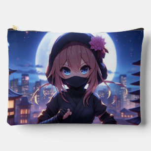Cute ninja warrior girl accessory pouch